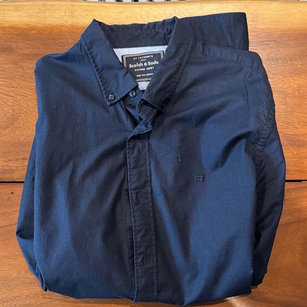 Scotch & Soda Men's Dark Blue Button Down Shirt